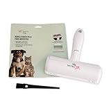 YALVA® Quitapelos Mascotas Reutilizable – Rodillo Quita Pelos de Perro y Gato para Sofás, Alfombras, Ropa y Camas – Cepillo Removedor de Pelaje Autolimpiable - Blanco
