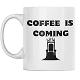LA CASA DE LAS TAZAS® Taza Coffee is coming -Inspirada en Juego de Tronos- Para fans de juego de tronos- Taza graciosa - Regalo original -Juego de tronos merchandising -Game of thrones merchandising