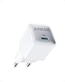 Anker Cargador 511 (Nano Pro) 20W PIQ 3.0 Cargador USB-C Fuente de alimentación Compatible con iPhone 13/13 Mini/13 Pro/13 Pro Max/12, iPad/iPad Mini, Pixel, Ártico (Cable no Incluido)