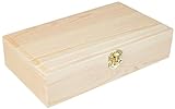 Marco de caja de madera Rayher, FSC Mix Credit, sin tratar, con solapa de metal, tamaño 24,70 cm x 14,90 cm x 5,90 cm, 62296000