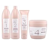 ALFAPARF Lisse Design Keratin Therapy Tratamiento Alisador Completo Deep Cleansing Shampoo 500ml + Smoothing Fluid 500ml + Detangling Cream 125ml + Mask 500ml