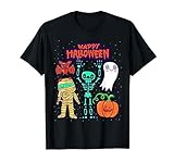 Feliz Halloween Esqueleto Calabaza Fantasma Lindo Niños Camiseta