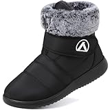 Lvptsh Botas de Nieve Mujer Impermeable Zapatos para Invierno Botines de Invierno Forradas Calientes Cómodas Antideslizantes,Black,EU42