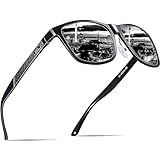 ATTCL Hombre Gafas de sol Polarizado Al-Mg Metal Super Ligero Marco 18587black UV400 CAT 3 CE