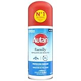 Autan Family Care Spray Repelente Mosquitos, Para Proteger a Tu Familia de los Mosquitos Común, Tigre y Garrapatas, Con Icaridina, Hasta 4h de Protección, Dermatológicamente Probado, 1x100 ml