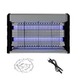 Brindek Lámpara Antimosquitos Eléctrica Enchufable - 20W UV 2900V Doble Cara – Mata Insectos con Luz Ultravioleta, Rejilla de Alta Tensión, Silenciosa y Sin Químicos, para Interiores y Exteriores