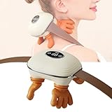 Masajeador Cervical y Espalda 4D a Mano Biónica, Masajeador Cuello Eléctrico, Masajeador de Cuello Inalámbrico 4D con 3 Niveles de Intensidad y 2 Niveles de Calor para Relajar Los Músculos (blanco)