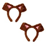 AYZDJ Paquete de 2 diademas con orejas de perro para adultos y niños, diadema de orejas de animales de felpa, accesorio de disfraz de perro de Halloween, regalo de fiesta de juego de rol para cosplay