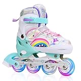 Patines en Linea Ajustables para Niña Niño Patines Linea con Todas Las Ruedas iluminadas, Patines en línea para niños para Uso en Interiores y Exteriores (M (EU 35-38))