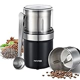 KYG Molinillo de café Molinillo eléctrico para Semillas, Pimienta, Semillas de Lino con tazón extraíble Molinillo de Especias Taza de Acero Inoxidable Lavable de 300W