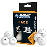 Donic-Schildkröt Pelotas de Tenis de Mesa Jade | Pack de 6 Unidades | Diámetro 40 mm | Material ABS | Color Blanco | Ideal para Ocio y Entrenamiento