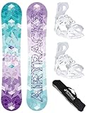 AIRTRACKS Snowboard Set - Tabla Akasha Mujer 150 - Fijaciones Master FASTEC W M - Bag/Nuevo