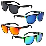 Pynzeka 4 Pares Gafas de Sol Polarizadas Hombre Mujer Protección UV para Pesca Ciclismo Senderismo Playa