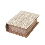 LOLAhome Caja Libro con Soles de Madera Natural de 18x7x25 cm