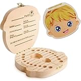 BARAC Caja de Dientes, Caja para Dientes de Leche en Español, Caja en Madera para Niños y Niñas como Regalo Souvenir para Guardar Dientes (Rubio)