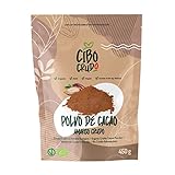 Cacao Puro en Polvo Ecologico sin Azucar - 450g. Cacao en Polvo de Nibs de Cacao Puro no Alcalinizado. Rico en Antioxidantes, Magnesio, Hierro, Vitamina B1 B2.