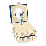 TROUSSELIER - Circo - Caja del Tesoro y Joyas Musicales - Regalo Ideal para Niños - Fosforescente - Brilla en la noche - Música Let It Be de los Beatles - Color marfil