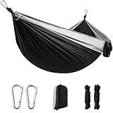 YGVQN Hamaca de Camping Ultraligera 300 kg – 270 x 140 cm, Nailon Paracaídas Transpirable, con Correas para Árboles, Mosquetones y Bolsa,Hamaca Secado Rápido para Jardín, Playa y Senderismo