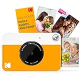 Kodak Printomatic - Cámara de impresión instantánea, imprime en Papel Zink 5 x 7.6 cm con respaldo adhesivo, amarillo
