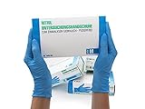 SF Medical Products GmbH Guantes de nitrilo Caja de 100 piezas (M, azul) sin polvo guantes desechables, sin látex guantes de examen, no estériles, talla mediana