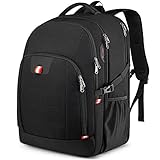 Della Gao Mochila Antirrobo Impermeable, Mochila Portátil Hombre 17.3 Pulgadas Puerto USB Impermeable Trabajo Ordenador Viaje Negocio Multifuncional Daypacks Negro