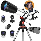 MEEZAA Telescopio, Telescopio Astronómico Adultos Profesionales Ultra Potente 32X-240X, 90/800mm Telescopios Refractor para Niños y Principiantes con Trípode y Adaptador de Teléfono Observer la Luna
