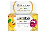 Multicentrum Junior Complemento Alimenticio Multivitamínico y Multimineral Para Niños a Partir de 4 Años, Sin Gluten, 30 Comprimidos Masticables