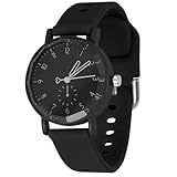 OFFCUP Reloj para Mujer Con Correa de Silicona, Deportivo de 38mm, Analógico de Cuarzo, Esfera de Fácil Lectura, para Enfermeras, Estudiantes y Niñas (A-Negro)