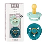 BIBS Colour Paquete de 2 chupetes. Libre de BPA, Talla 2 (6-18 meses), Nordic Mint/Forest Lake