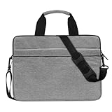 Tbintul Maletín Portátil 15,6 Pulgadas,Funda Portatil con Correa de Hombro Extraíble,Bolso de Hombro para Portátil Ideal para Trabajo y Viaje(Gris)
