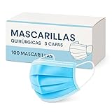 ONPACK 100 Mascarillas Quirúrgicas Desechables Homologadas Tipo IIR 3 Capas Azul - Mascarilla Médica Certificada CE - Filtración BFE Antibacterias 98% Hipoalergénica Resistente a Salpicaduras