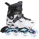 Patines en Línea para Niños/Jóvenes y Adultos, 4 tamaños Ajustables| Patines 4 Ruedas Niña para Niños para Uso en Interiores y Exteriores (L (EU 36-39))