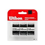 Wilson Profile - Overgrip para Raqueta de Tenis (Pack de 3 Grips), Color Negro, Única