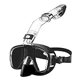 Opurtdor Dry Snorkelling Set Gafas de Buceo de Cristal Templado Gafas de Natación y Buceo 180° Panorámico Equipo de Snorkel Respiración Libre Gafas de Buceo para Hombres Adolescentes Mujeres