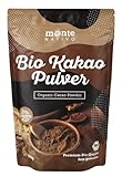 Cacao en polvo orgánico 1 kg (1000g) Monte Nativo - Cacao en polvo crudo de primera calidad - bajo en azúcar - rico en nutrientes y finamente molido - altamente desaceitado - libre de aditivos