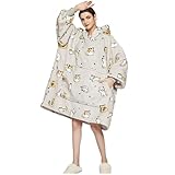 FELOVE Sudadera con Capucha, Manta usable,Grande Hoodie Sudadera con de Gran tamaño, Talla Única, cálida, Suave, y cómoda Sudadera, para Adultos, Hombres, Mujeres, Adolescentes.Gato