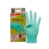 Bayeco Vitaguante - Guantes de nitrilo desechables biodegradables - Color verde - Talla M - Pack 10 uds - 100% Sostenibles - Sin polvo y sin Látex - Texturizados en dedos para mayor agarre