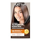 Kativa Kit Alisado Brasileño - Tratamiento Alisado Profesional en casa - Hasta 14 semanas de duración - Nueva fórmula con Keratina Hidrolizada, Ácido Hialurónico y 5 óleos orgánicos - Fácil de aplicar