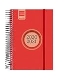 Finocam - Agenda Curso 2020-2021 E8, 120 x 171 1 Día Página Espir Label, Rojo, Español