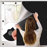 BKSAI Estor Opaco Magnético para Ventana, Cortina Opaca sin Taladrar, Protección Solar, Estor Blackout Portátil para Camper, Oficina, Dormitorio y Salón (100x145CM)