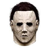 Demi Sharky - Máscara de Michael Myers de látex con cicatrices para Halloween, carnaval, fiesta de disfraces