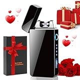 LOMUG Mechero eléctrico, recargable por USB, encendedor de arco eléctrico, regalos para hombres, regalos de Navidad, calendario de Adviento, regalos para hombres, papá Man (negro)