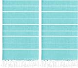 Utopia Towels Paquete de 2 Toallas de Playa Turcas (100x180 CM), 100% Algodón Libre de Arena Manta de Playa Absorbente Ligera de Secado Rápido para Viajes y Piscina (Teal)