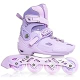 Patines en Linea Ajustables para Niña y Niño Patines Linea con Todas Las Ruedas iluminadas, Patines en línea para niños para Uso en Interiores y Exteriores (S