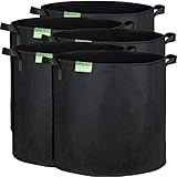 GardenMate 5X 60L Bolsas de Tela no Tejida para Plantas - Altura 40 cm Ø 45,5 cm - Blackline