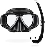 Cressi Combo Set Perla Mare Conjunto Combinado de máscara de Buceo y Snorkel, Unisex Adulto, con Bolsa, Negro