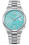 Citizen Reloj Analógico para Hombres de Automático con Correa en Acero Inoxidable NJ0151-88M, Azul Claro