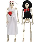 JOYIN 2Pcs 40,6cm Decoraciones de Halloween Aterradoras Esqueletos de Halloween Esqueleto de Cuerpo Entero Posable