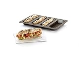 Lékué Molde de Silicona Platino para Hornear Mini baguettes, Marrón, 29.2 x 20.3 x 2 cm