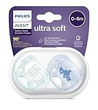 Philips Avent Chupete Ultrasuave, 0-6 meses, Color Azul barquito, 2 Piezas (1 Paquete)